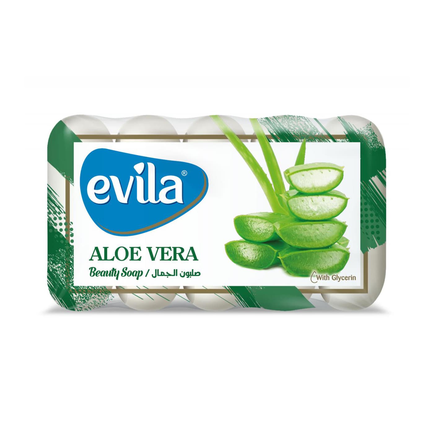 صابون اویلا evila رایحه آلوئه ورا وزن 55 گرم بسته 5 عددی