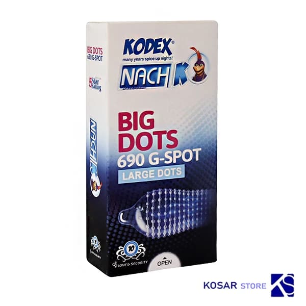 کاندوم ناچ کدکس مدل 690 Big Dots بسته 10 عددی