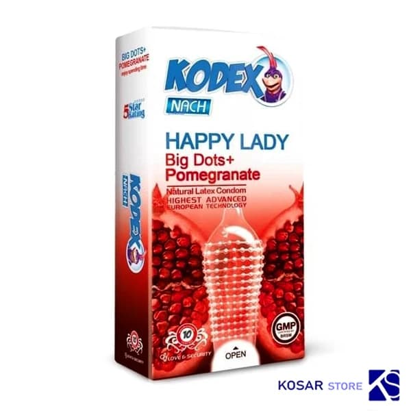 کاندوم کدکس انار هپی لیدی Happy Lady بسته 10 عددی
