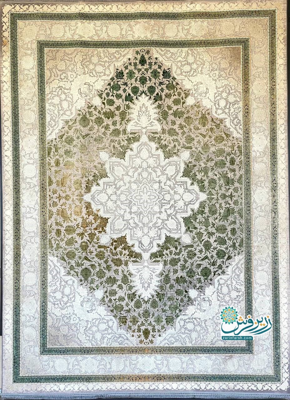 فرش ماشینی 1200 شانه طرح هریس کد1220 زمینه صدفی