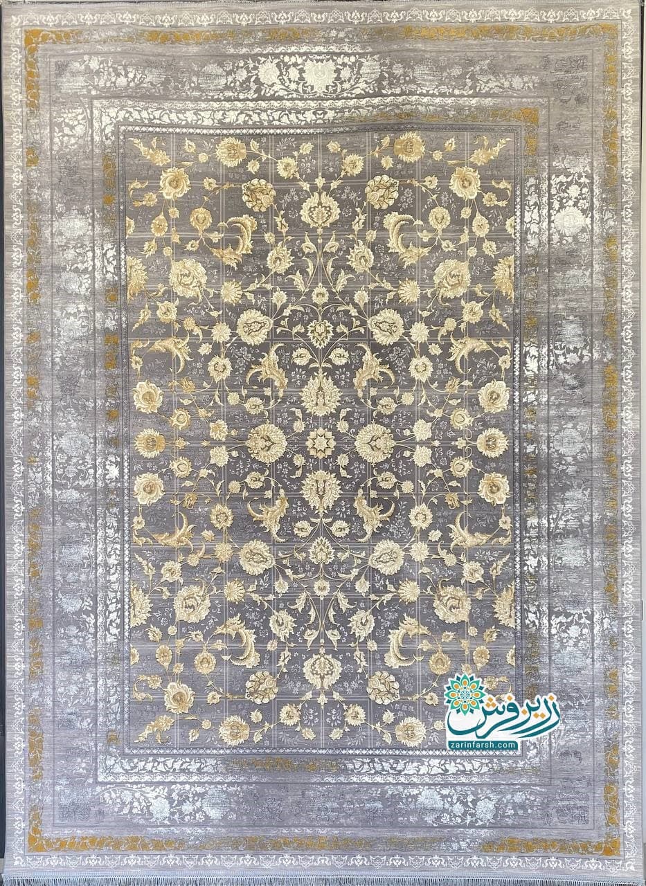 فرش ماشینی 1200 شانه طرح 1228 رنگ فیلی