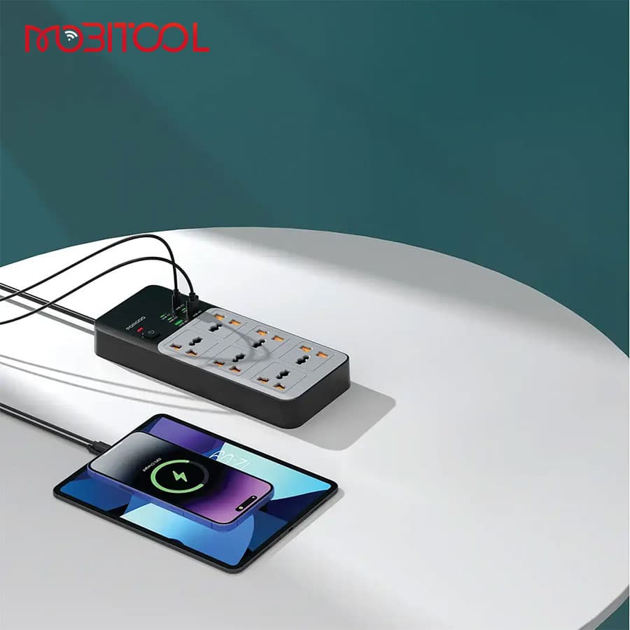 چندراهی برق و شارژر پرودو Porodo 3000W Universal Power Strip 6 AC & 6 USB PDFWCH100 — تصویر ۲