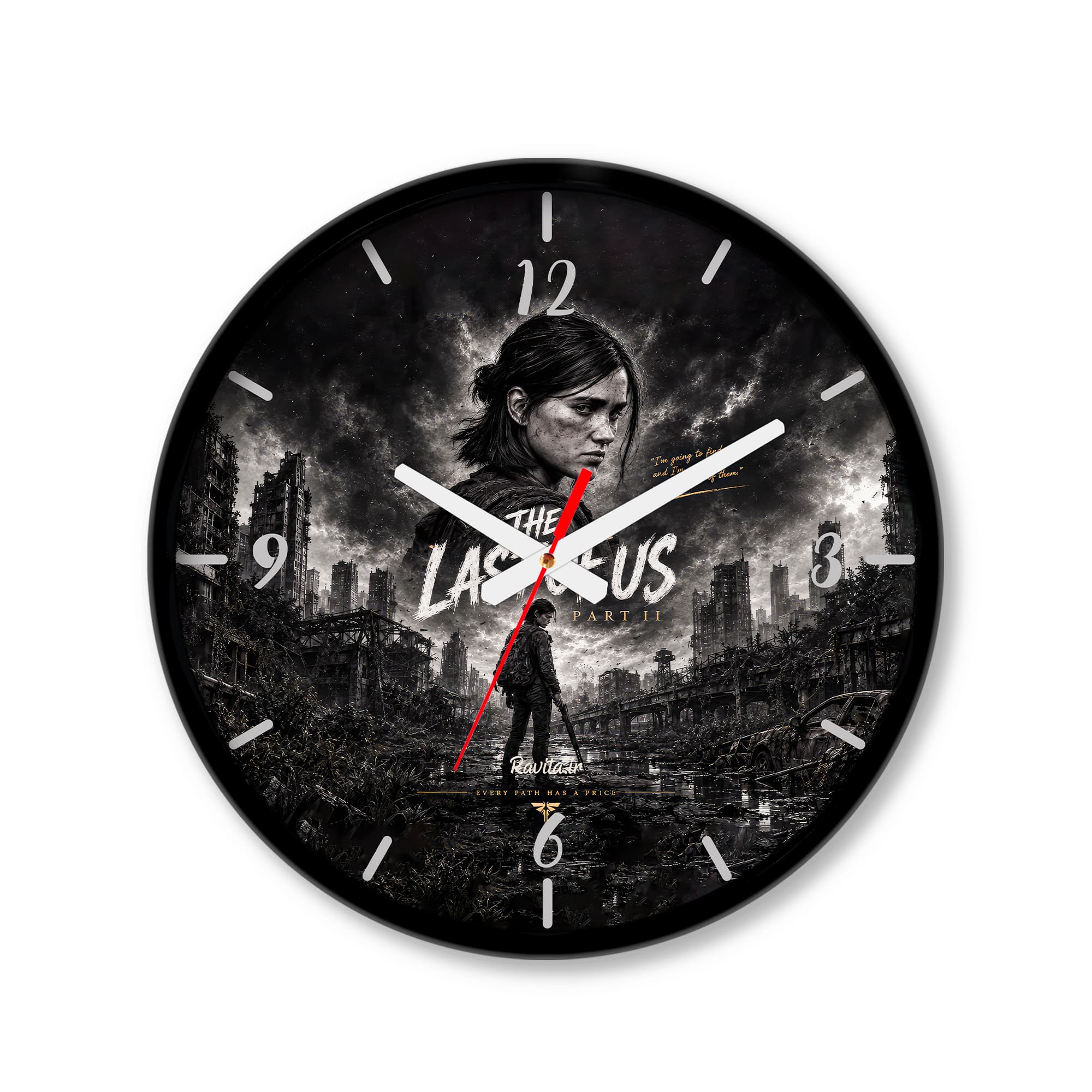 ساعت رومیزی دیواری راویتا طرح الی آخرین بازمانده ۲ – Ellie The Last of Us کد 3928