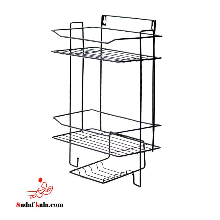 آویز حمام دو طبقه آدنا مشکی یزدگل(10)/416 — تصویر ۳