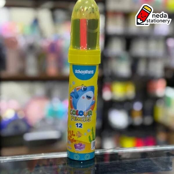 مداد رنگی ۱۲ رنگ موشکی اسکول فنس