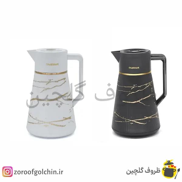 فلاسک سام ست 1 لیتری مدل ماربل – شیشه صورتی