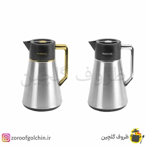 فلاسک سام ست 1 لیتری مدل استیل – شیشه صورتی