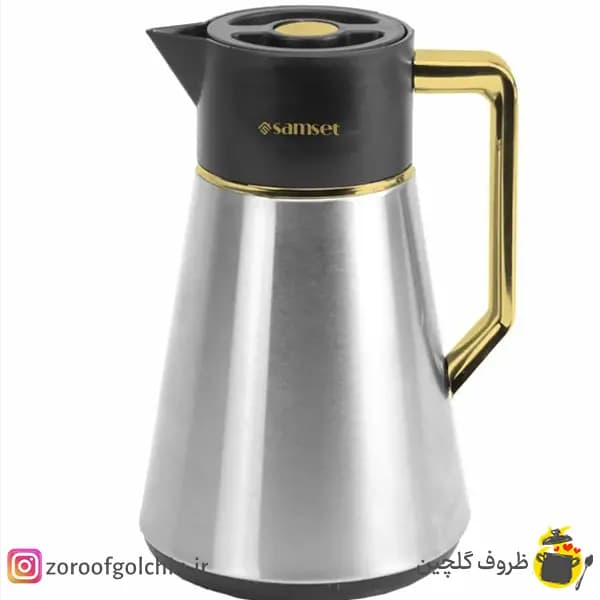 فلاسک سام ست 1 لیتری مدل استیل – شیشه صورتی — تصویر ۴