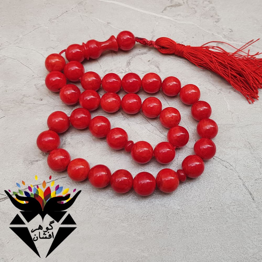 تسبیح سندلوس طرح مرجان ۳۳ دانه خوشرنگ T۳۰۰۷