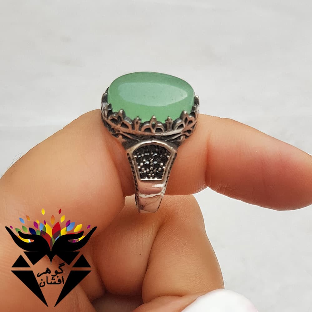 انگشتر طلاروس آونتورین سبز اصل مردانه R3113