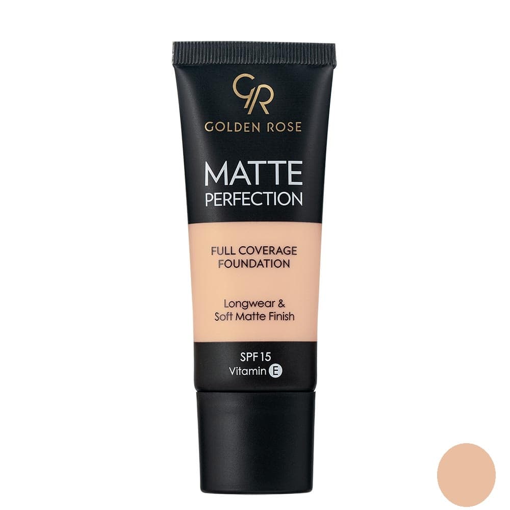 آرایش صورت کرم پودر گلدن رز مدل matte perfection شماره c1 حجم 35 میلی لیتر