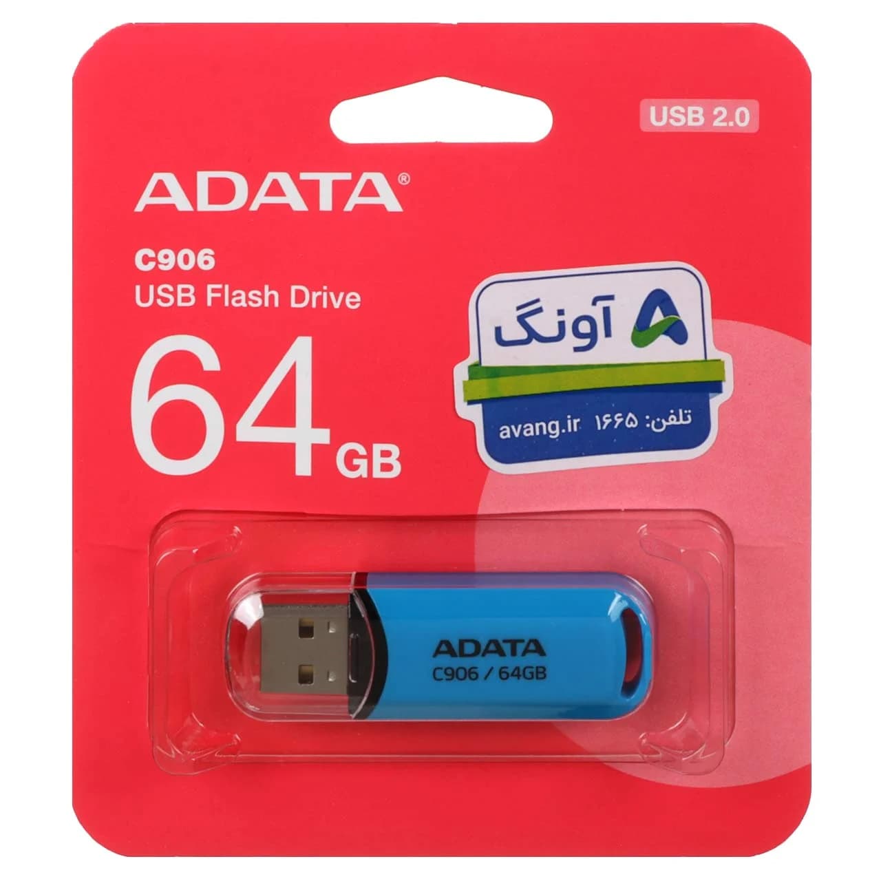Adata C906 USB 2.0 Flash Memory – 64GB (گارانتی پنج ساله آونگ) آبی