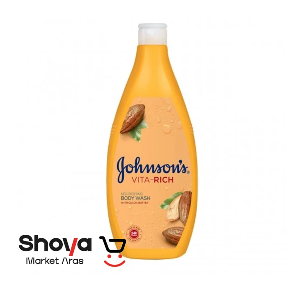 شامپو بدن جانسون Johnson’s مدل Vita-Rich Nourishing مرطوب‌کننده حاوی کره کاکائو حجم 750 میلی‌لیتر