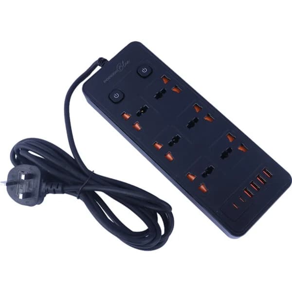 چند راهی 6 خانه پرودو PB-FWCH033 با کابل 3 متری + شارژر USB و Type-C — تصویر ۳