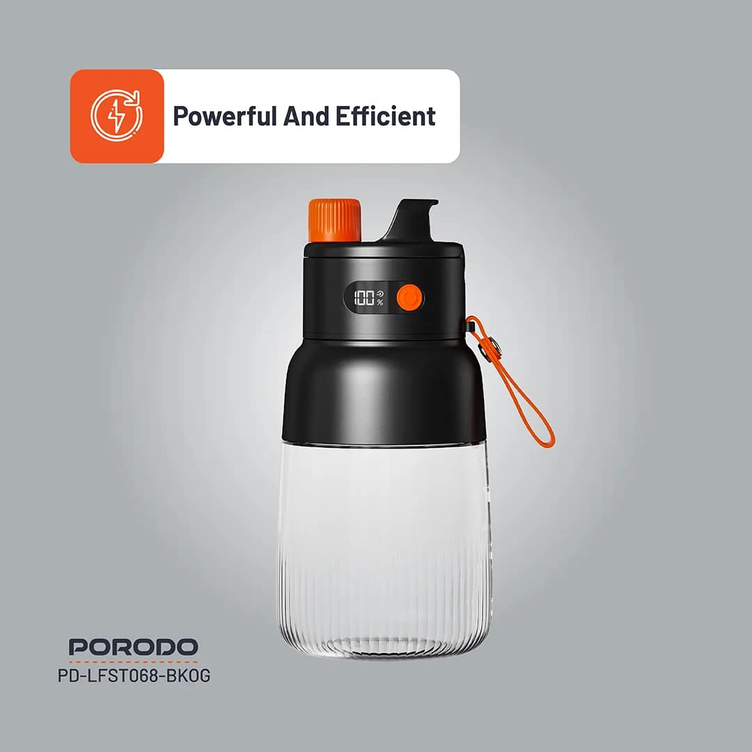 مخلوط‌کن شارژی و اسموتی‌ساز پرودو Porodo Lifestyle Blend & Sip Portable Blender PD-LFST068-BK0G‏ — تصویر ۳