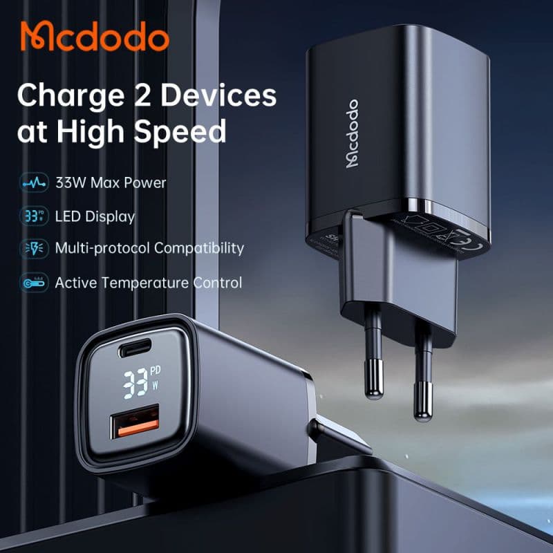 شارژر دیواری 2 پورت 33 وات مک دودو مدل MCDODO CH-170 — تصویر ۳
