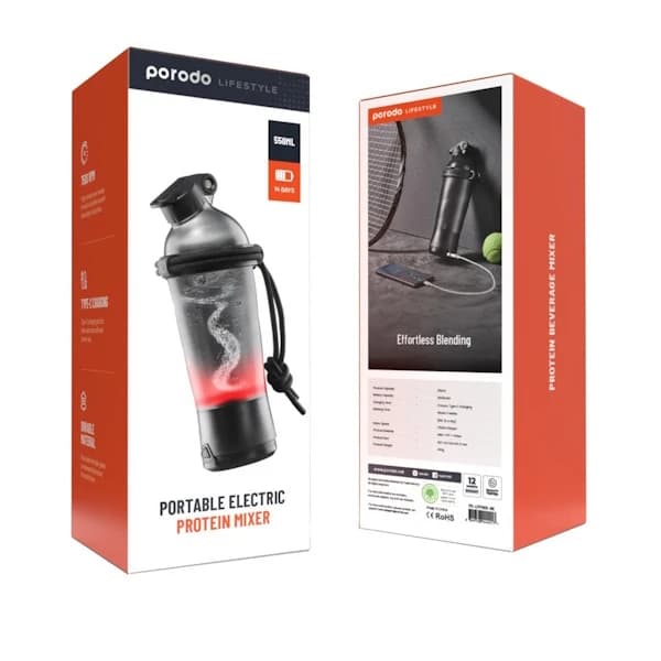 شیکر و میکسر پروتئین شارژی قابل حمل پرودو Porodo LifeStyle Portable Electric Protein Mixer — تصویر ۶