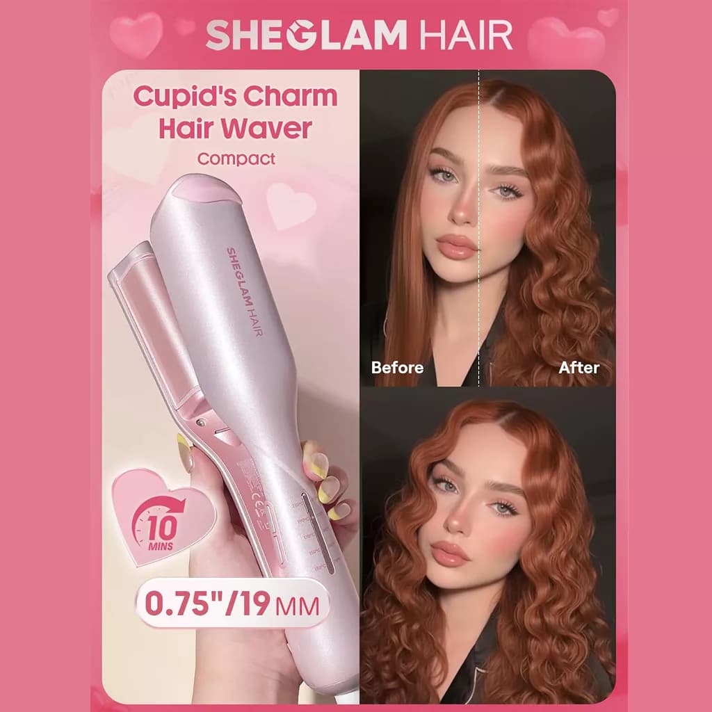 دستگاه ویو کننده مو beach waver فر ساحلی شیگلم صورتی — تصویر ۸
