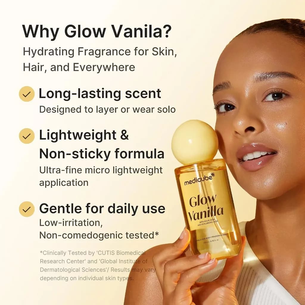 اسپری میست مو و بدن GLOW Vannila مدی کیوب وانیل — تصویر ۶