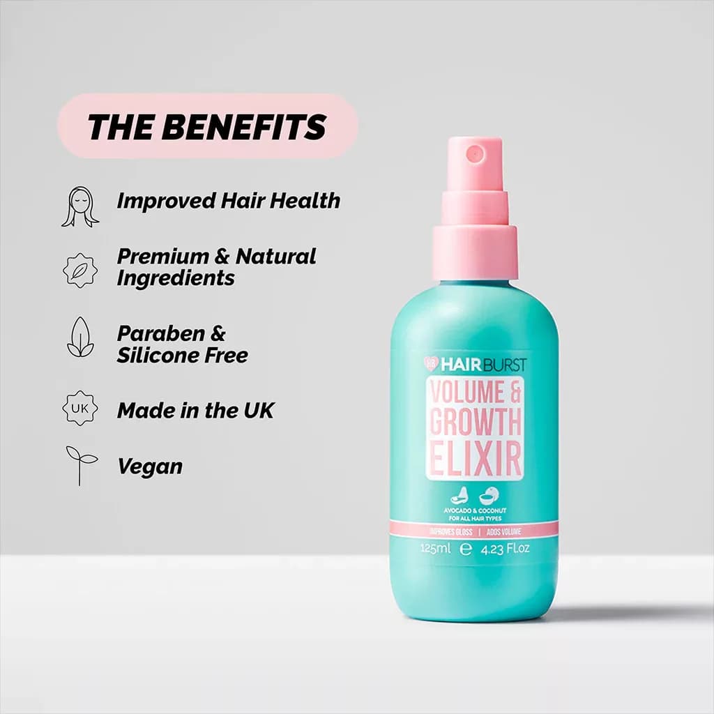 اسپری حجم دهنده و افزایش رشد مو هیربرست Hairburst Elixir — تصویر ۳