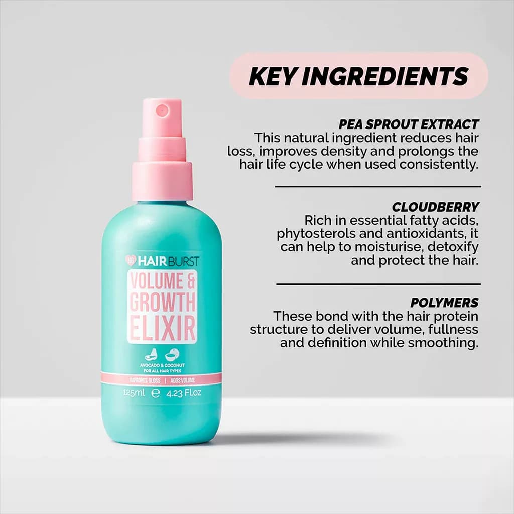 اسپری حجم دهنده و افزایش رشد مو هیربرست Hairburst Elixir — تصویر ۵