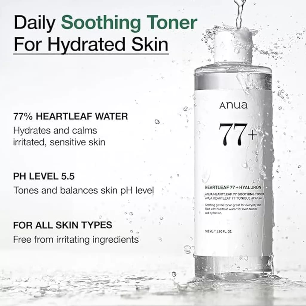 تونر آنوا +77 هیالورون ANA HEATLEAF 77+HYALURON — تصویر ۲