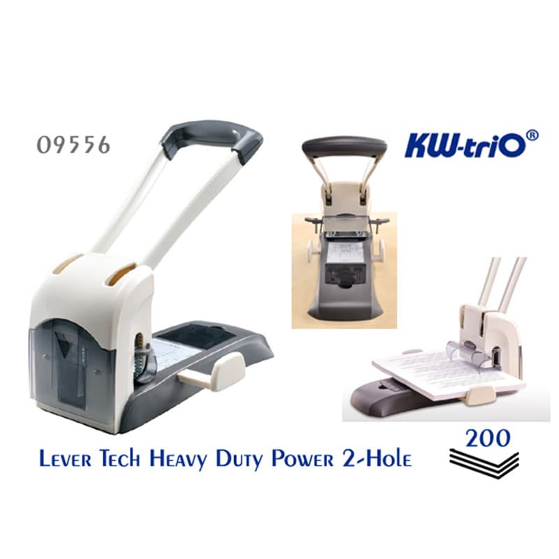 دستگاه پانچ کاغذ بزرگ کی دبلیو مدل KW-Trio 9556 با دسته اهرمی — تصویر ۲