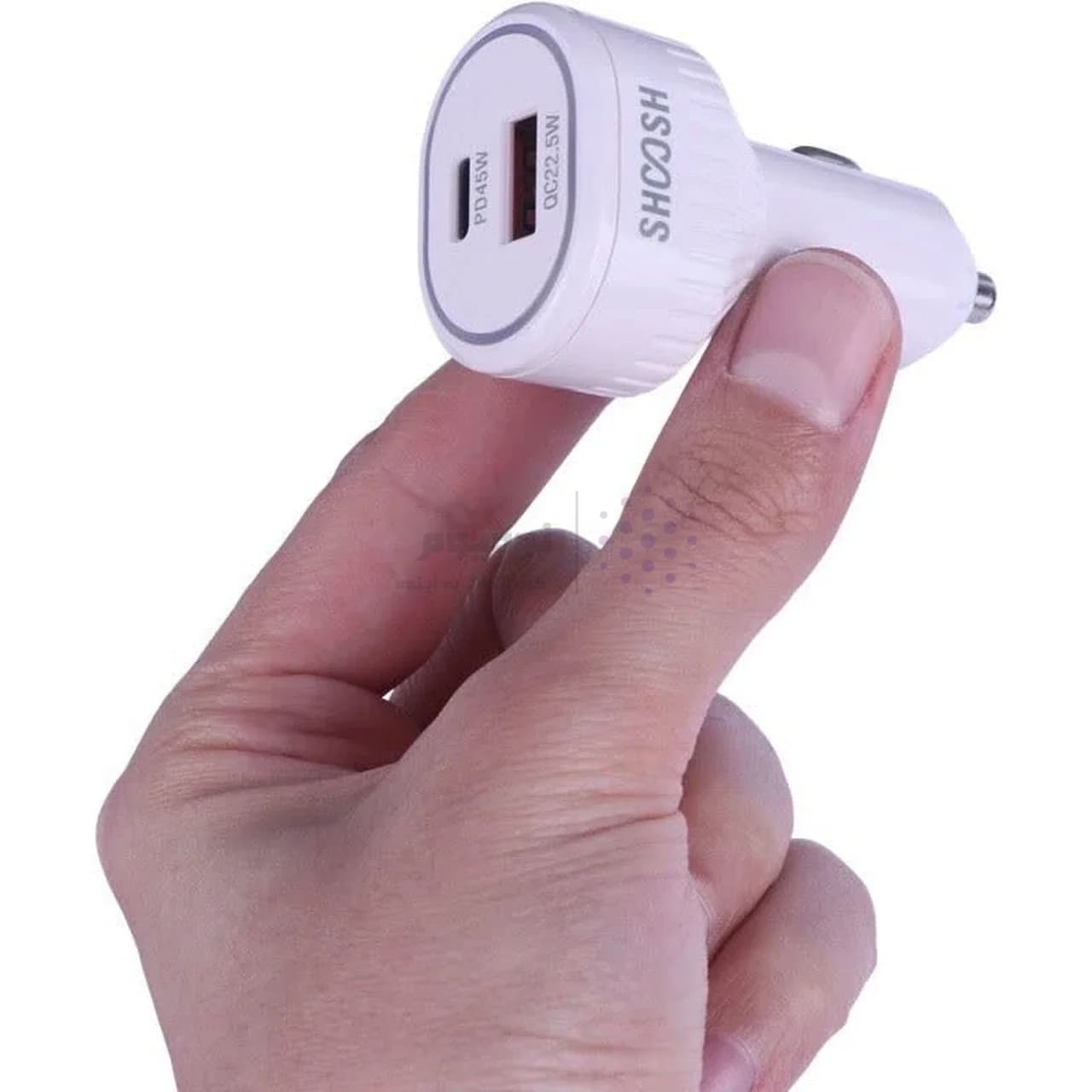 شارژر فندکی فست و PD دو پورت Shoosh مدل SH-806 67.5W – سفید – SMO — تصویر ۴