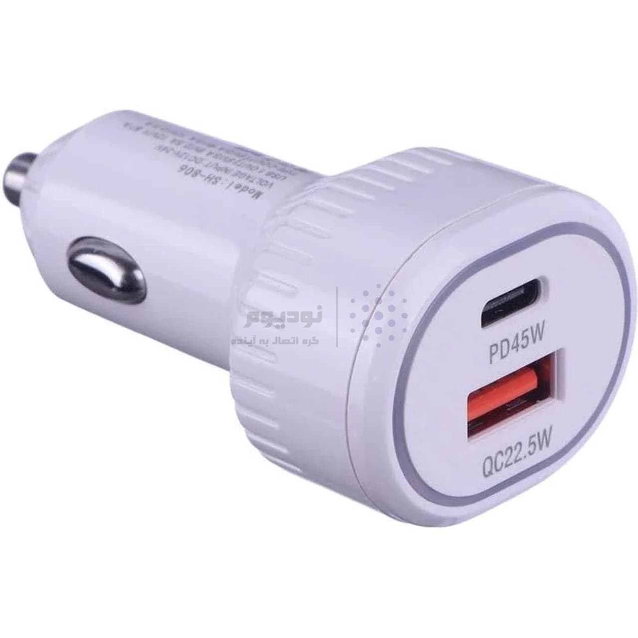 شارژر فندکی فست و PD دو پورت Shoosh مدل SH-806 67.5W – سفید – SMO — تصویر ۳
