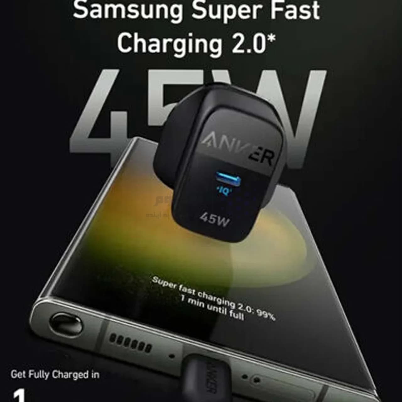 شارژر دیواری فست تک پورت ANKER مدل A2643G11 45W و تکنولوژی IQ3 – مشکی (گارانتی 18 ماهه شرکتی) — تصویر ۲