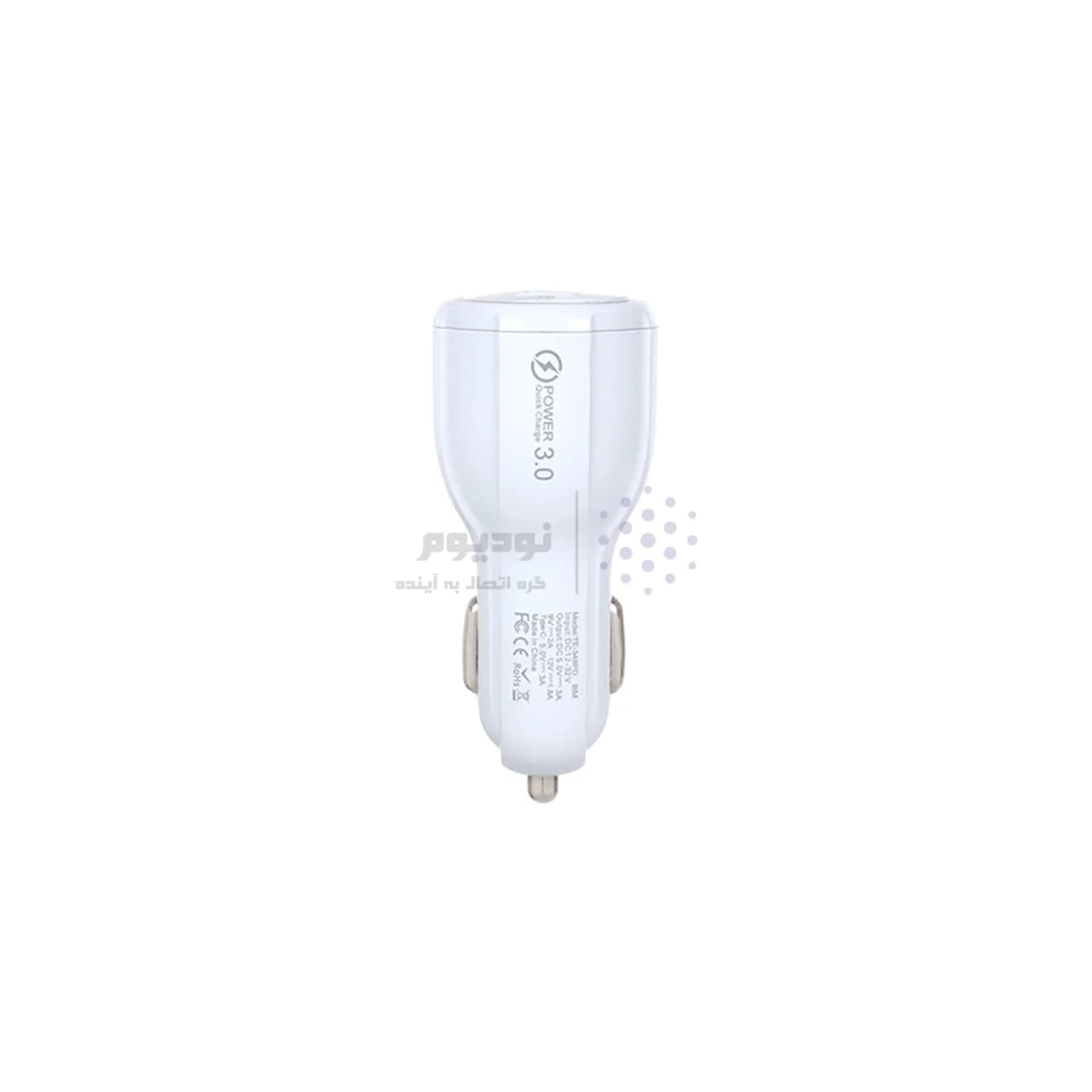 شارژر فندکی فست و PD دو پورت مدل TE-348PD 18W – سفید — تصویر ۲