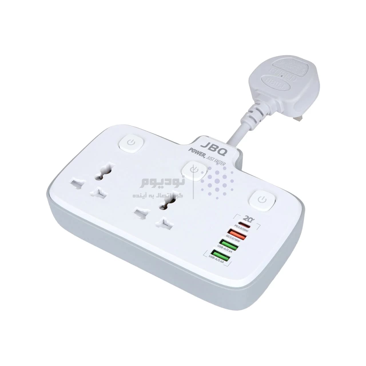 چندراهی برق و شارژر دیواری JBQ مدل SC2413 – سفید (گارانتی یکساله رصاصی) — تصویر ۲