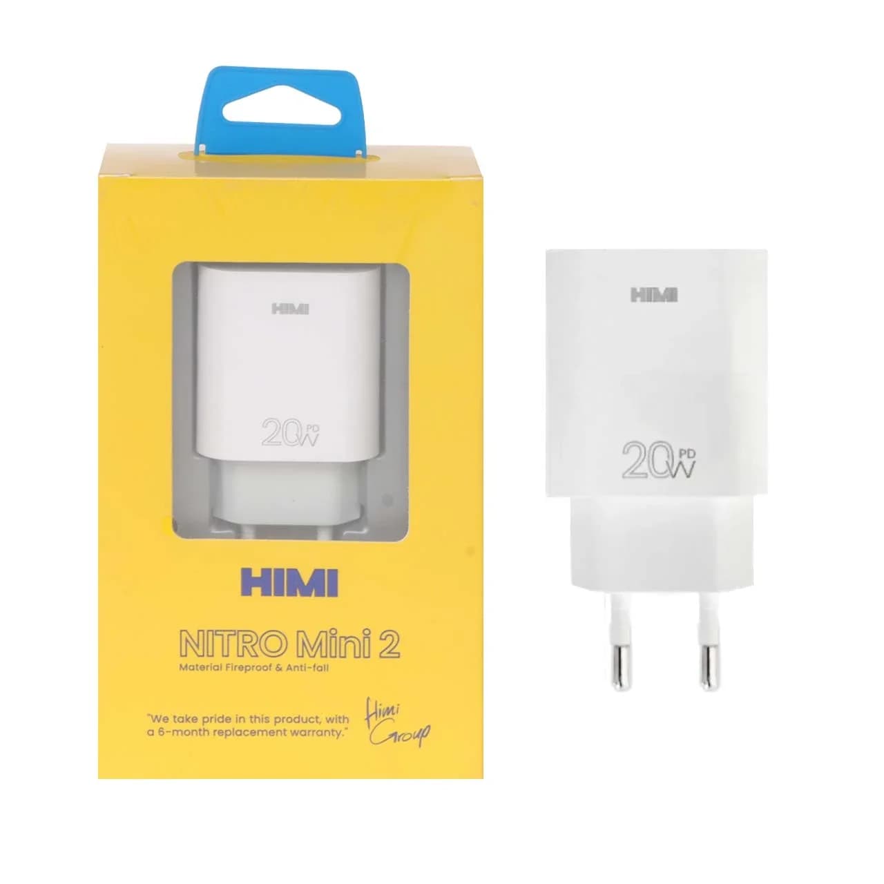 شارژر دیواری فست و PD تک پورت HIMI مدل Nitro Mini 2 VQ-T47 20W – سفید (6 ماه گارانتی تعویض شرکتی)
