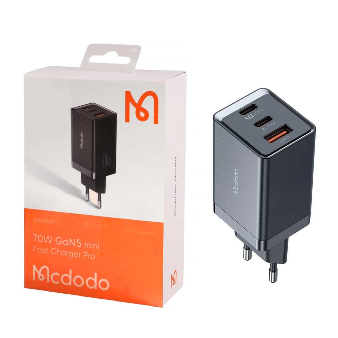 شارژر دیواری PD و فست شارژ سه پورت Mcdodo مدل CH-154 70W – مشکی (گارانتی متین)