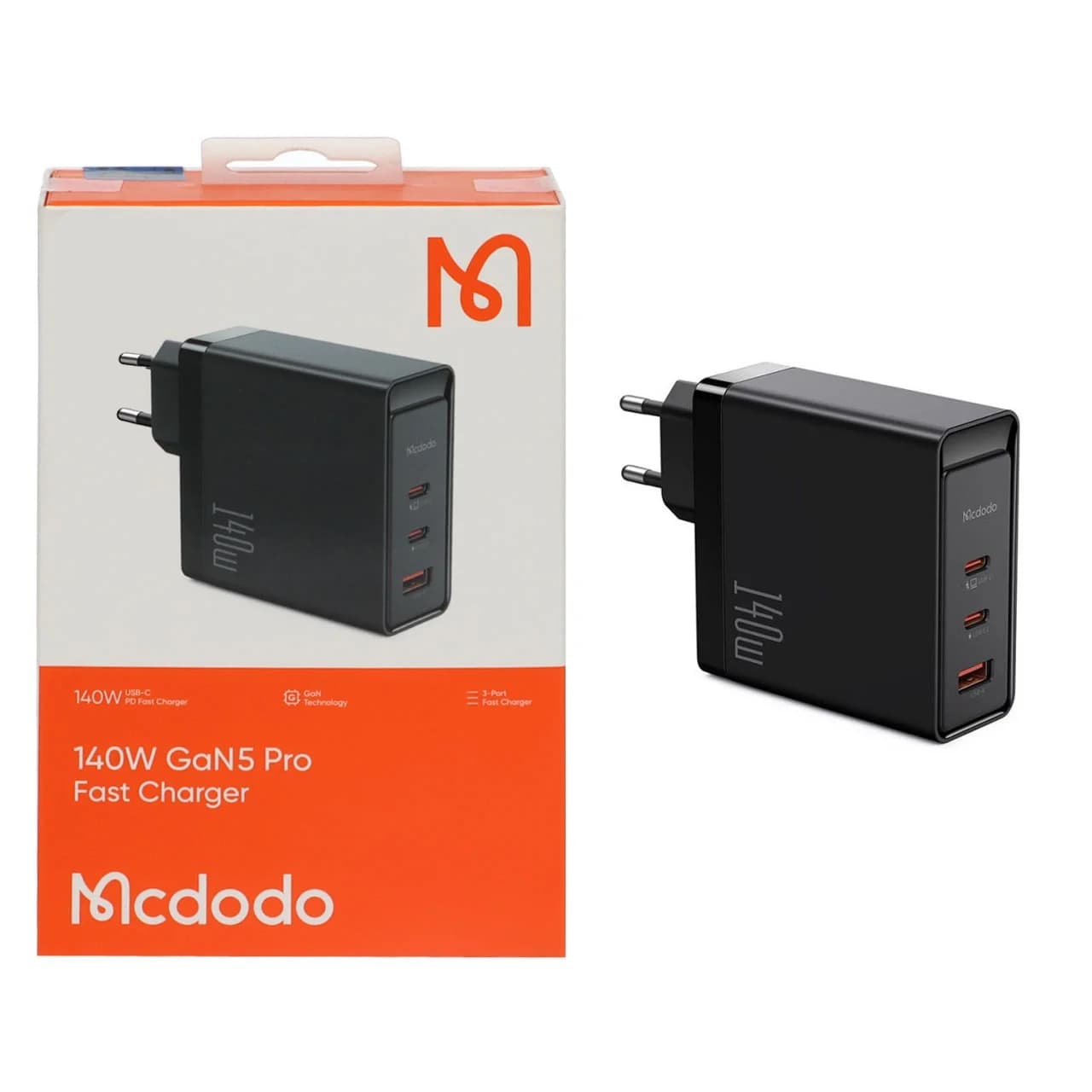 شارژر دیواری فست سه پورت Mcdodo مدل CH-2911 140W – مشکی (گارانتی متین)