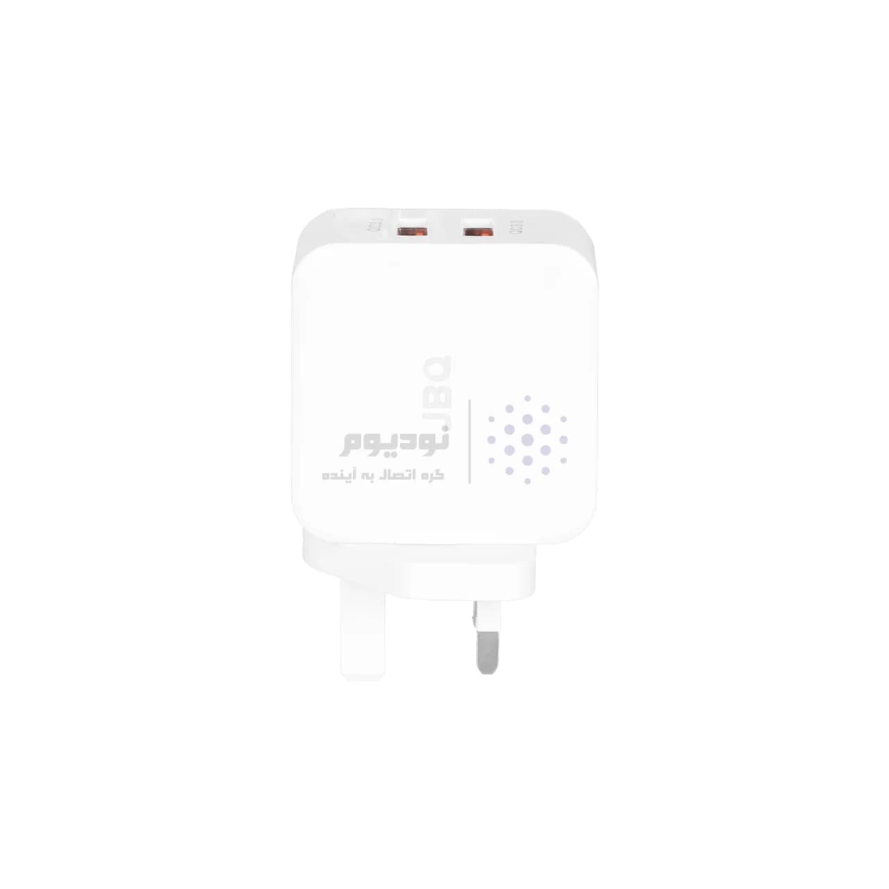 شارژر دیواری فست دو پورت JBQ مدل HC-12F2 30W همراه با کابل آیفون – سفید (گارانتی یکساله رصاصی) — تصویر ۲