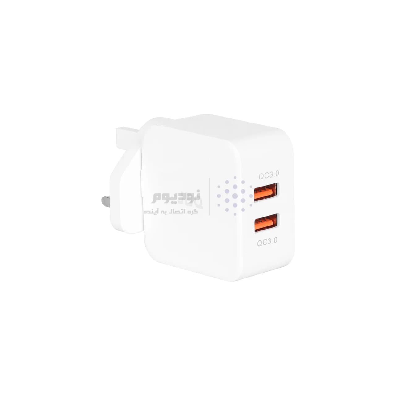 شارژر دیواری فست دو پورت JBQ مدل HC-12F2 30W همراه با کابل آیفون – سفید (گارانتی یکساله رصاصی) — تصویر ۴