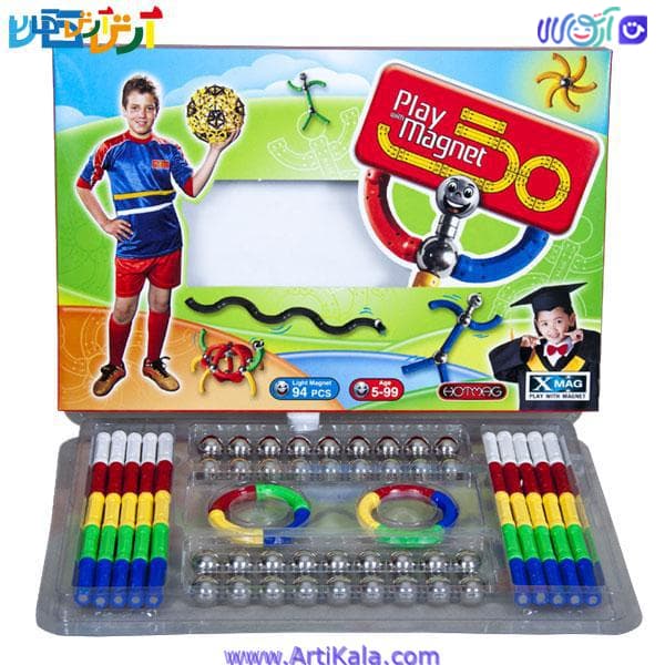 مگ آهنربایی مدل بسته خمیده 94 قطعه play magnet