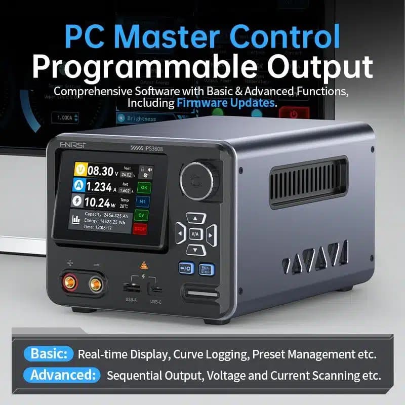 منبع تغذیه هوشمند دیجیتال AC-DC فینرسی مدل FNIRSI IPS3608 — تصویر ۷