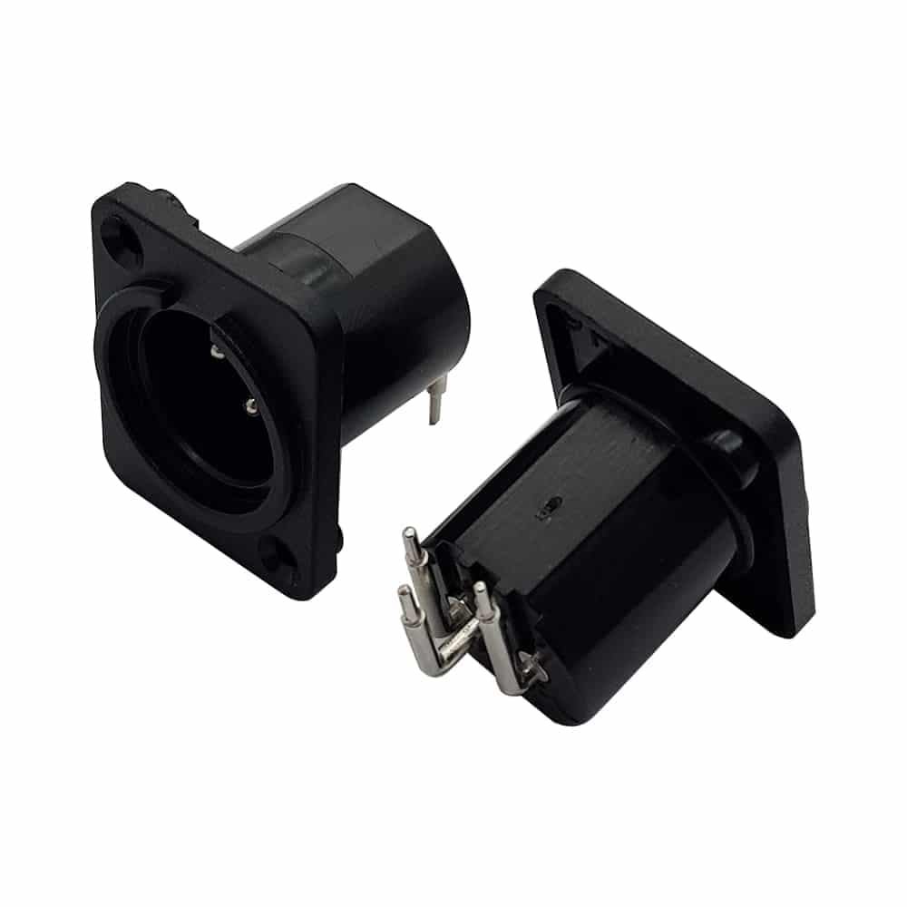 فیش کنون نری رو پنلی پایه روبردی XLR 3Pin Male — تصویر ۲