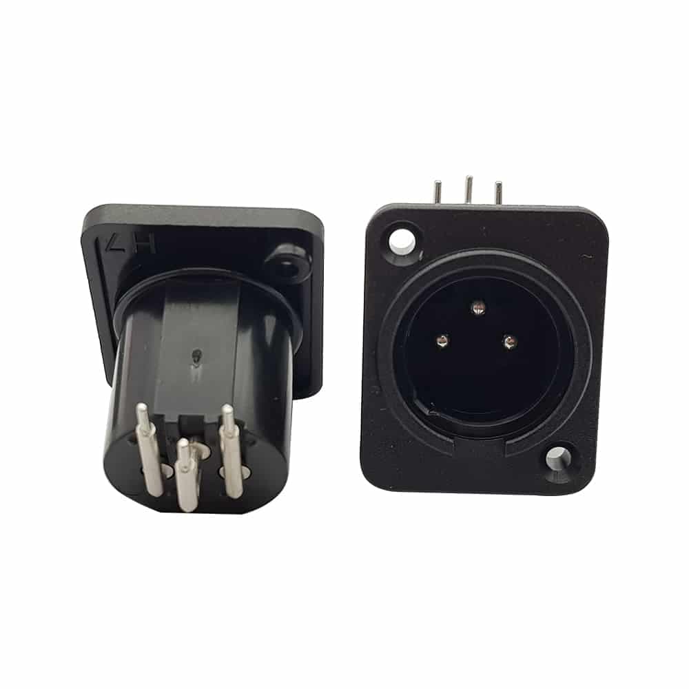 فیش کنون نری رو پنلی پایه روبردی XLR 3Pin Male — تصویر ۴