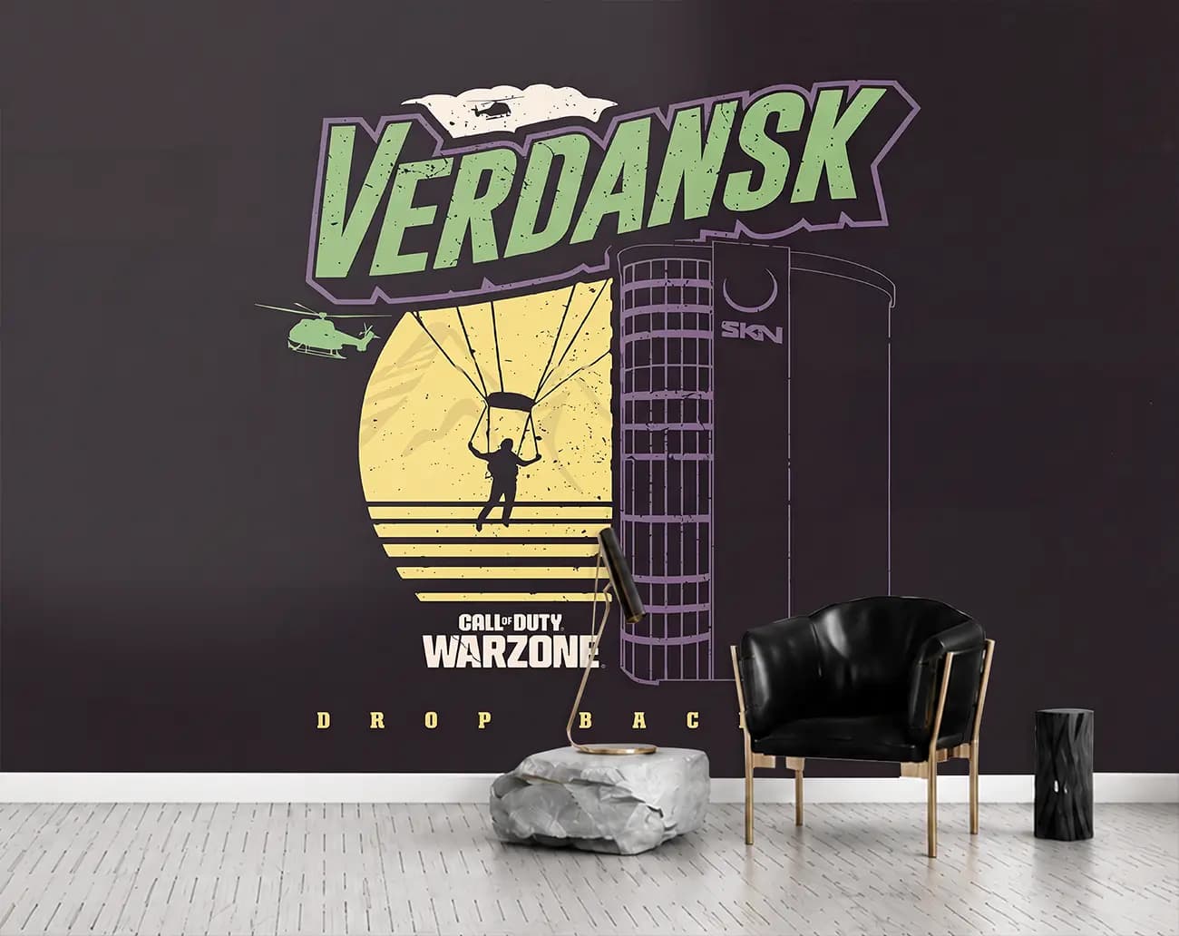 پوستر دیواری کالاف وارزون طرح وردانسک Verdansk با چترباز کد DA-(7104) | اتاق گیمر — تصویر ۵
