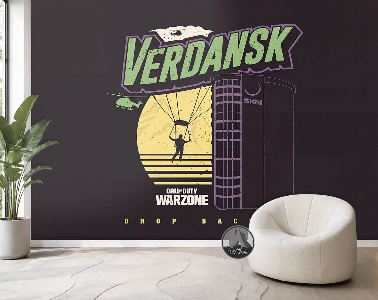 پوستر دیواری کالاف وارزون طرح وردانسک Verdansk با چترباز کد DA-(7104) | اتاق گیمر — تصویر ۳