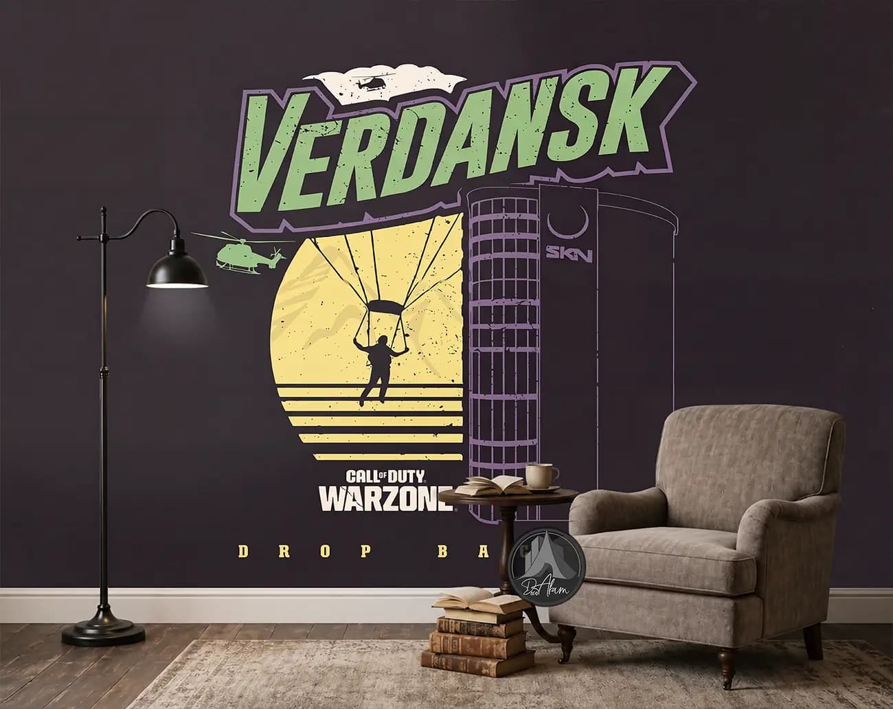 پوستر دیواری کالاف وارزون طرح وردانسک Verdansk با چترباز کد DA-(7104) | اتاق گیمر — تصویر ۶