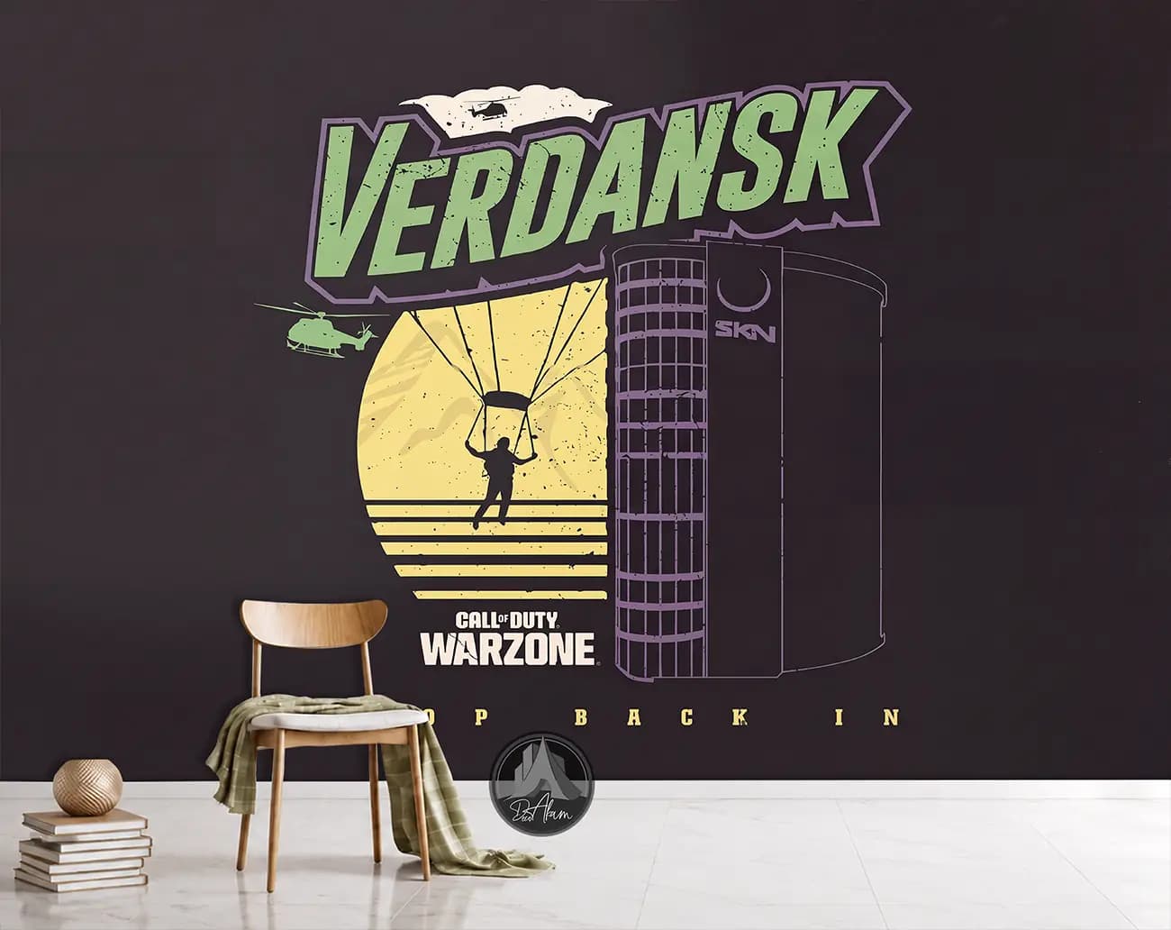 پوستر دیواری کالاف وارزون طرح وردانسک Verdansk با چترباز کد DA-(7104) | اتاق گیمر