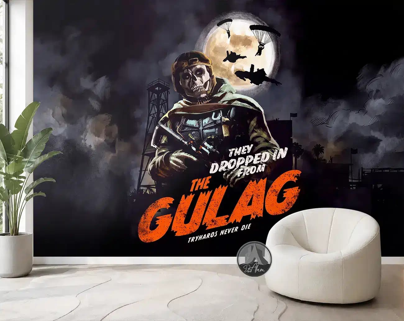 پوستر دیواری کالاف وارزون طرح گولاگ Gulag با ماه کامل کد DA-(7100) | دکور گیم نت — تصویر ۳