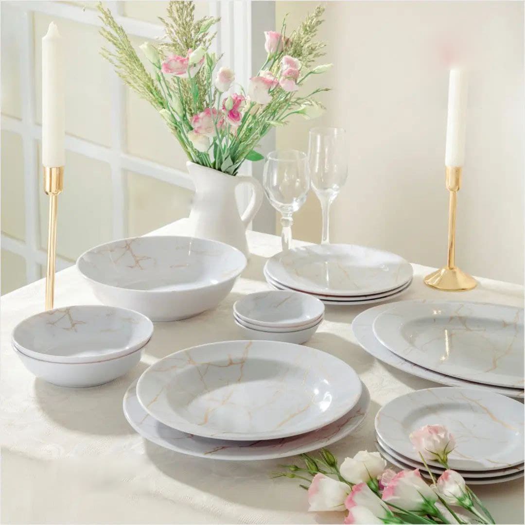 بشقاب میوه خوری طرح ماربل یزدگل(48)/12-200