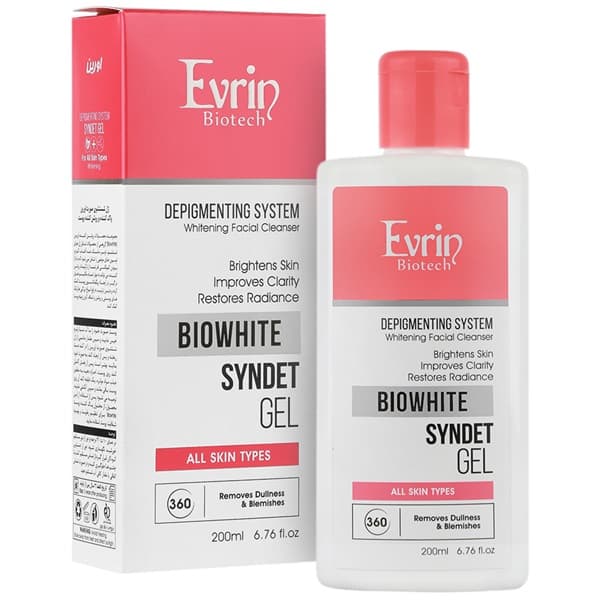 ژل شستشوی روشن کننده صورت اورین بایوتک ۲۰۰ میلی لیتر | Evrin Biowhite Syndet Gel 200 ml
