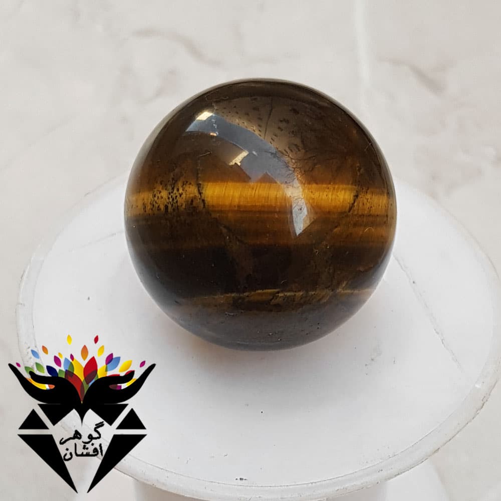 گوی سنگی چشم ببر اصل کوچک H3046 — تصویر ۳