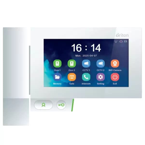 آیفون تصویری 7 اینچ برایتون مدل BAM-7045-WIFI سفید رنگ — تصویر ۲